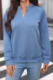 V-neck Loose Long Sleeved Sweatshirt