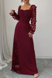 Hollow Long Sleeved Maxi Dress