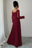 Hollow Long Sleeved Maxi Dress