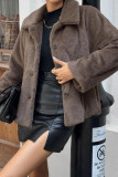 Solid Color Lapel Long Sleeved Jacket