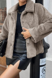 Solid Color Lapel Long Sleeved Jacket