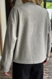 Solid Color Zipper Cardigan Long Sleeved Jacket