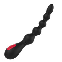 Silicone Pull Bead Black Back Court Pull Bead Fun Men And Women With Anal Plug Masturbation Anal Toy 5 Dragon Whip Charging Model