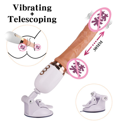 Mini Gun Machine For Women, Fully Automatic Penis Insertion, Hands-Free Suction Cup, Electric Telescopic Vibrating Masturbation toy