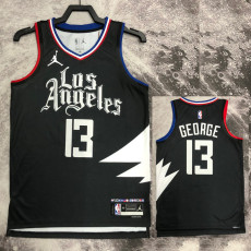 22/23 Clippers GEORGE #13 Black Top Quality Hot Pressing NBA Jersey (Trapeze Edition)