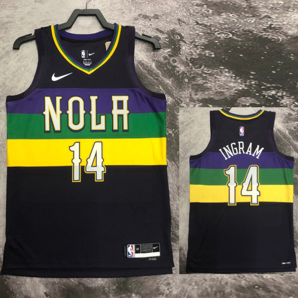 22/23 Pelicans INGRAM #14 Black City Edition Top Quality Hot Pressing NBA Jersey