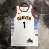 22/23 Nuggets PORTER JR. #1 White City Edition Top Quality Hot Pressing NBA Jersey