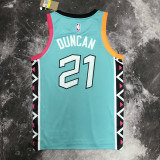 22/23 Sa Spurs DUNCAN #21 Blue City Edition Top Quality Hot Pressing NBA Jersey