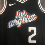 22/23 Clippers LEONARD #2 Black City Edition Top Quality Hot Pressing NBA Jersey