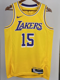 22/23 LAKERS REAVES #15 Yellow Top Quality Hot Pressing NBA Jersey(圆领)