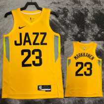 22/23 JAZZ MARKKANEN #23 Yellow Top Quality Hot Pressing NBA Jersey