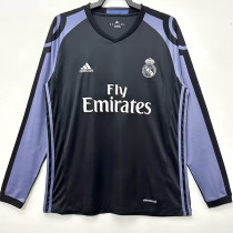 2016/2017 RMA Away Black Long Sleeve Retro Soccer Jersey (长袖)