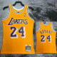 2007/2008 LAKERS BRYANT #24 Yellow Retro Top Quality Hot Pressing NBA Jersey (圆领）
