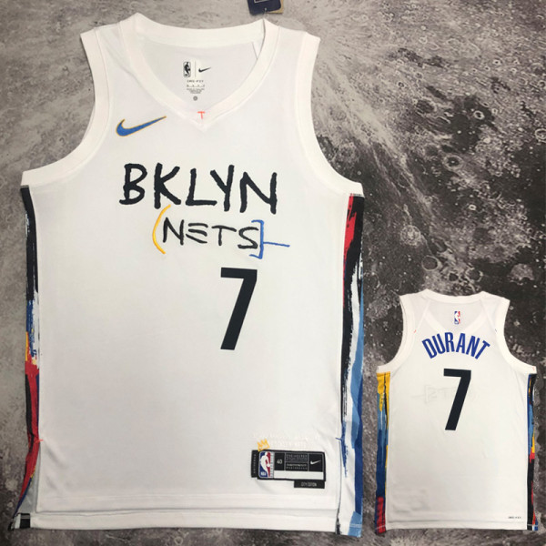 22/23 NETS DURANT #7 White City Edition Top Quality Hot Pressing NBA Jersey
