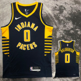 22/23 Indiana Pacers HALIBURTON #0 Black Away Top Quality Hot Pressing NBA Jersey