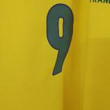 1998 Ronaldo # 9 Brazil Home Retro Soccer Jersey(印9号与名字）