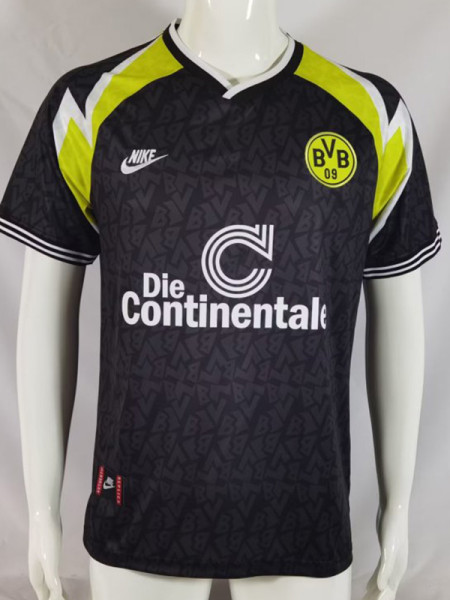 1995/1996 Dortmund Away Black Retro Soccer Jersey