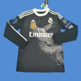 2014/2015 RMA Away Black Long Sleeve Retro Soccer Jersey (长袖)