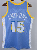 2003/2004 Nuggets ANTHONY #15 Light Blue Retro Top Quality Hot Pressing NBA Jersey