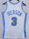 2003-2004 Nuggets IVERSON #3 White Retro Top Quality Hot Pressing NBA Jersey