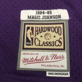 1984/1985 LAKERS JOHNSON #32 Purple Retro Top Quality Hot Pressing NBA Jersey(圆领）