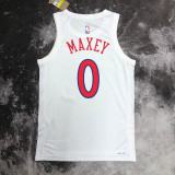 22/23 76ERS MAXEY #0 White City Edition Top Quality Hot Pressing NBA Jersey