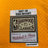 2007/2008 LAKERS BRYANT #24 Yellow Retro Top Quality Hot Pressing NBA Jersey (圆领）