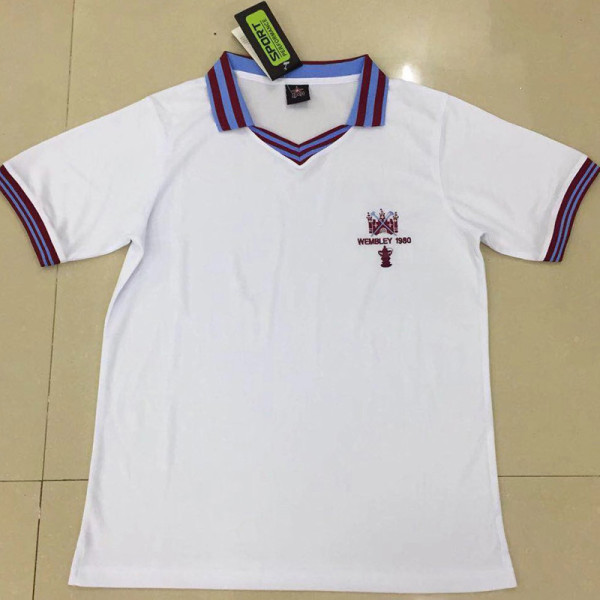 1980 West Ham White Retro Soccer Jersey