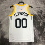 22/23 JAZZ CLARKSON #00 White Top Quality Hot Pressing NBA Jersey