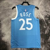 2019/2020 Timberwolves ROSE #25 Sky Blue Retro Top Quality Hot Pressing NBA Jersey