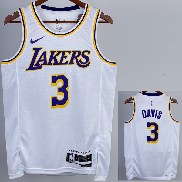 22/23 LAKERS DAVIS #3 White Top Quality Hot Pressing NBA Jersey(圆领)
