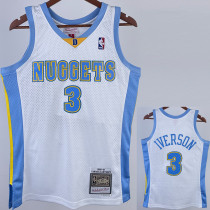 2003-2004 Nuggets IVERSON #3 White Retro Top Quality Hot Pressing NBA Jersey