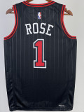 22/23 BULLS ROSE #1 Black Top Quality Hot Pressing NBA Jersey (Trapeze Edition) 飞人版