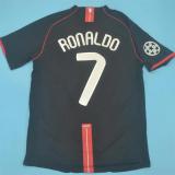 2007/2008 Man Utd Away Black Retro Soccer Jersey