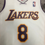 2003/2004 LAKERS BRYANT #8 White Retro Top Quality Hot Pressing NBA Jersey(V领)