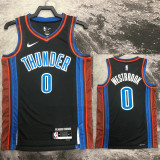 22/23 OKC WESTBROOK #0 Black Top Quality Hot Pressing NBA Jersey