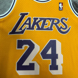 2007/2008 LAKERS BRYANT #24 Yellow Retro Top Quality Hot Pressing NBA Jersey (圆领）