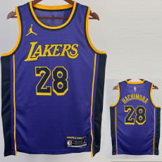 22/23 LAKERS HACHIMURA #28 Purple Top Quality Hot Pressing NBA Jersey (Trapeze Edition)