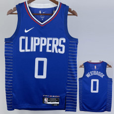 22/23 Clippers WESTBROOK #0 Blue Top Quality Hot Pressing NBA Jersey