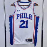 22/23 76ERS EMBIID #21 White Top Quality Hot Pressing NBA Jersey