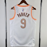 23/24 Sa Spurs PARKER #9 White City Edition Top Quality Hot Pressing NBA Jersey