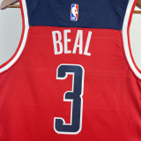 22/23 Wizards BEAL #3 Red Top Quality Hot Pressing NBA Jersey