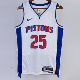 22/23 Pistons ROSE #25 White Top Quality Hot Pressing NBA Jersey