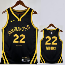 23/24 WARRIORS WIGGINS #22 Black City Edition Top Quality Hot Pressing NBA Jersey (V领)