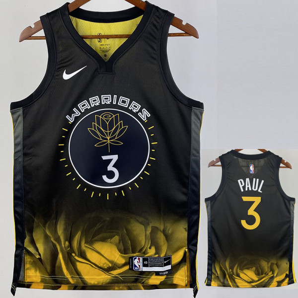 22/23 WARRIORS PAUL #3 Black City Edition Top Quality Hot Pressing NBA Jersey