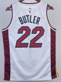 22/23 HEAT BUTLER #22 White Top Quality Hot Pressing NBA Jersey (V领）