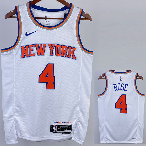 22/23 KNICKS ROSE #4 White Top Quality Hot Pressing NBA Jersey