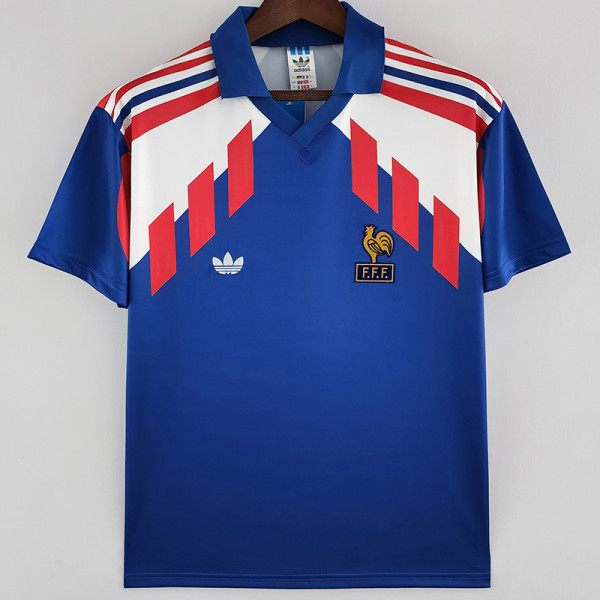 1988/1990 France Home Retro Soccer Jersey