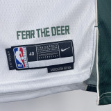 22/23 BUCKS LILLARD #0 Home White Top Quality Hot Pressing NBA Jersey(V领)
