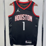 23/24 Rockets McGRADY #1 Black Top Quality Hot Pressing NBA Jersey (Trapeze Edition)飞人版